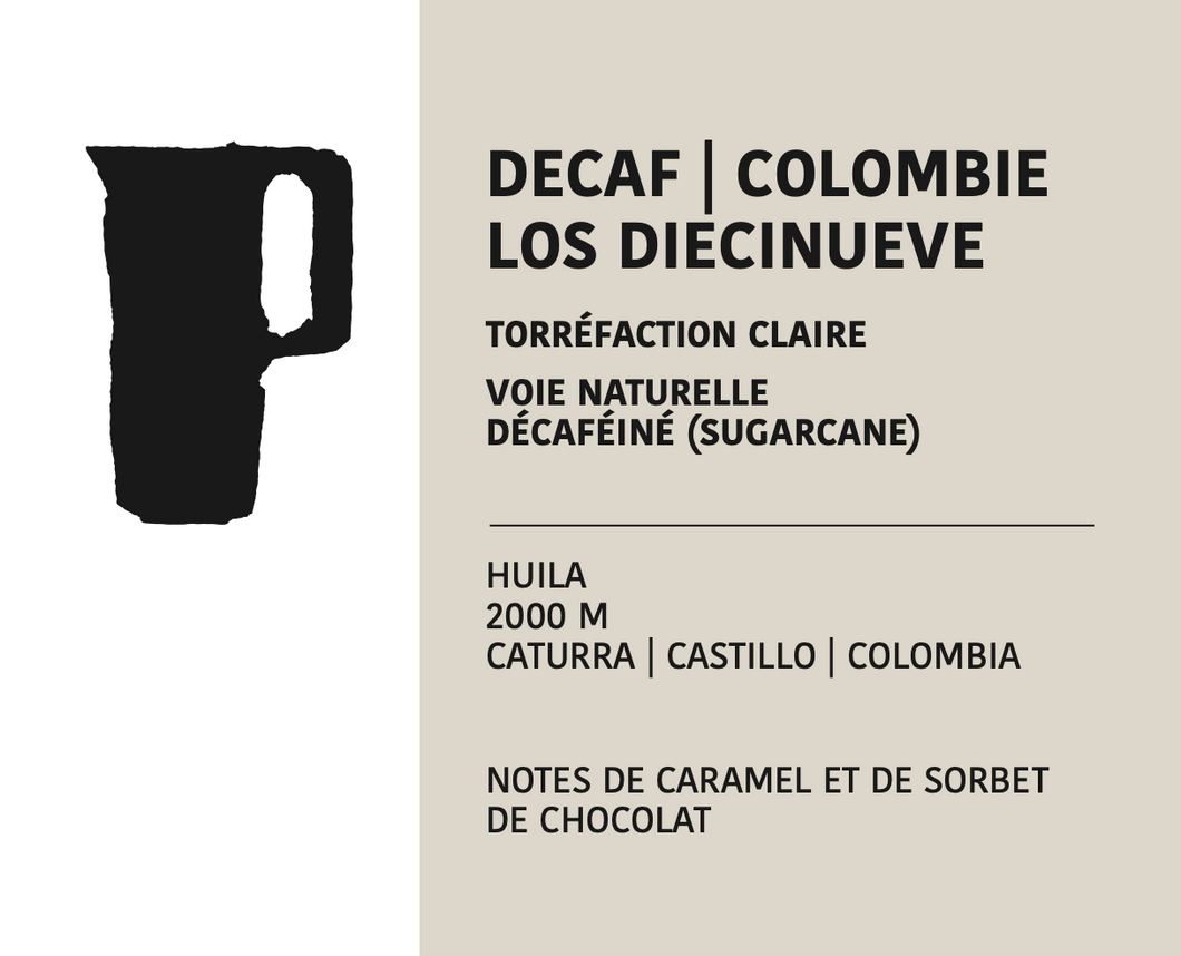 COLOMBIE LOS DIECINUEVE DECAF 250g